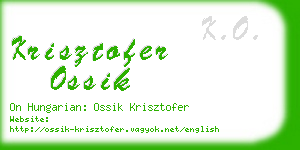 krisztofer ossik business card